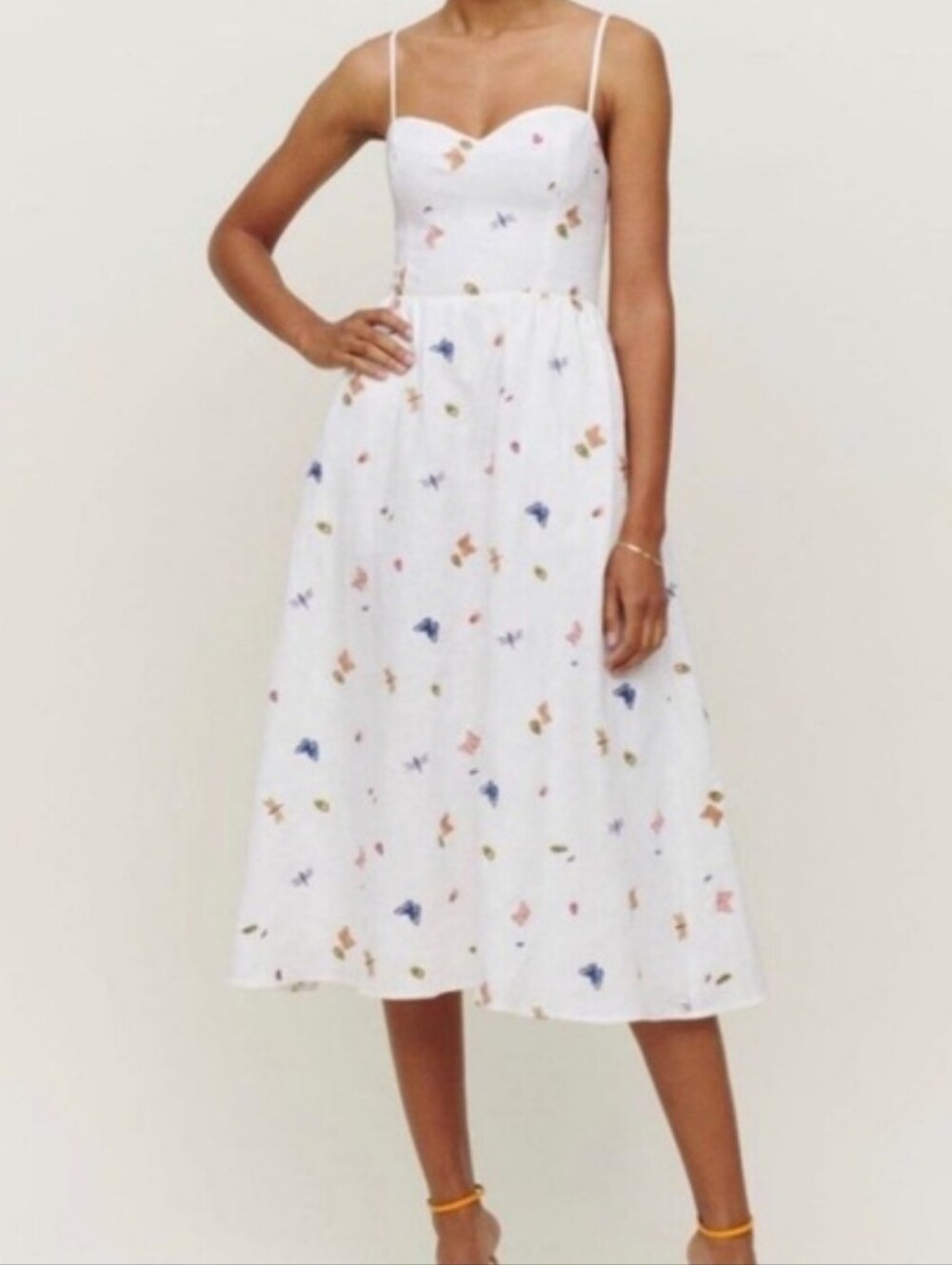 REFORMATION Ladybug Embroidered Midi Dress / Sz 4 (Pre-loved)